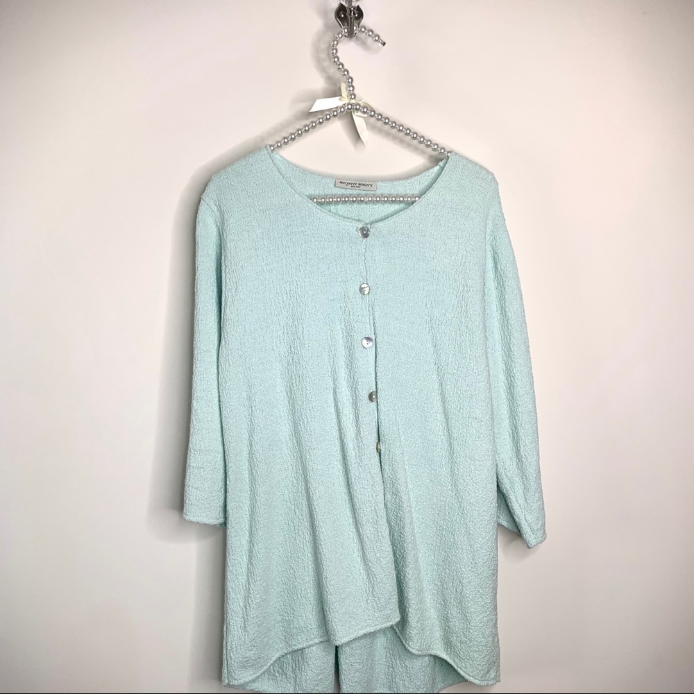 Margaret Winters Teal Button Up Cardigan